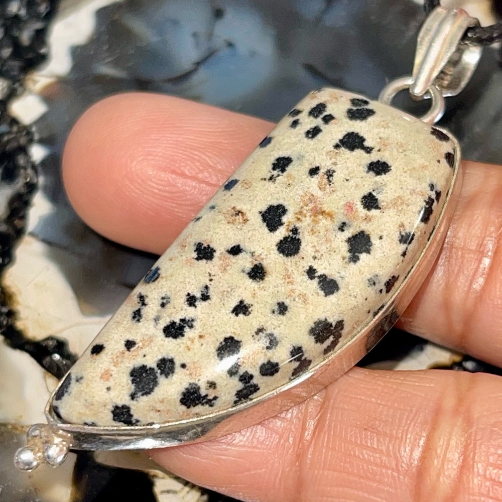 Dalmatian Jasper Pendant 2 1/4”
